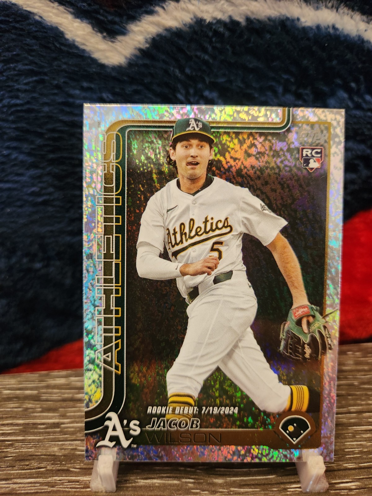 2025 Topps Update Series Jacob Wilson - Rookie Debut RC US180 - Holo Foil - A's