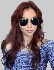 New Gold Blue Aviator Men's Women's Sunglasses .