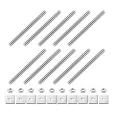 10Pcs Fully Threaded Rod, M4 x 55mm 304 Stainless Steel with Nuts Washers