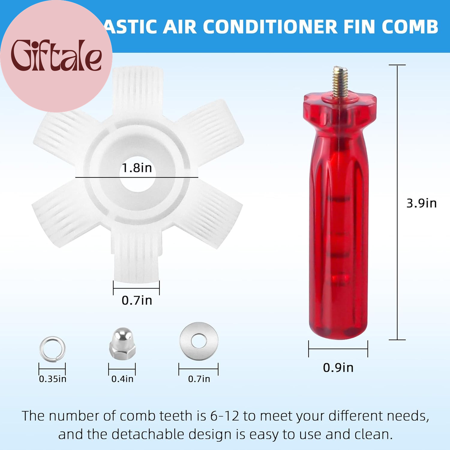 5 PCS Air Conditioner Fin Cleaner Set Include 3 Different Air Conditioner Conden