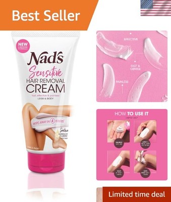 5.1 Oz Sensitive Skin Depilatory Cream - Odor-Free Hair Removal for Body & Legs