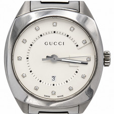 GUCCI 142.4 Quartz White Dial Working Battery Replaced w/Box Men's Watch Rare