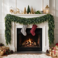 9FT Christmas Cedar Garland, Realistic Artificial Pine Greenery 9FT, Green