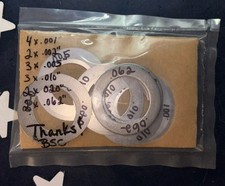 16pc PK SS Stainless Steel Round Shim I.D: 1.005" O.D: 1.500" 6 SIZES -16 Pieces