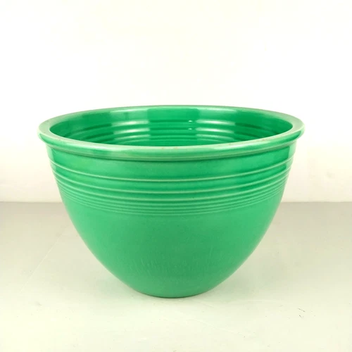 RARE Vtg 1937 Fiestaware #5 Nested Mixing Bowl Light Green Bottom Rings HLC USA