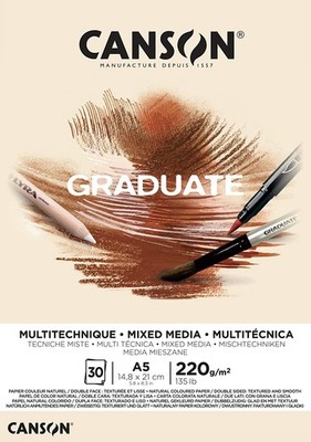 CANSON Studienblock GRADUATE MIXED MEDIA natur DIN A5 30 Blatt