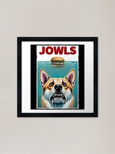 Funny Norwegian Buhund and Hamburge Framed Wall Art Poster Canvas Print Picture