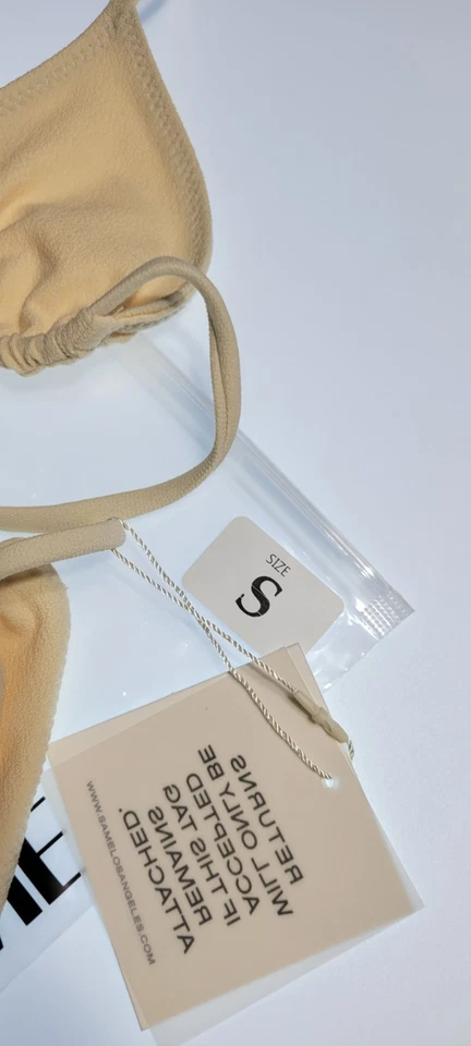 MISMO Conjunto de Bikini de Natación Los Angeles 2 Piezas Triangke Parte Superior Parte Inferior de Brazo Alto Beige Talla S Foto 2 de 4