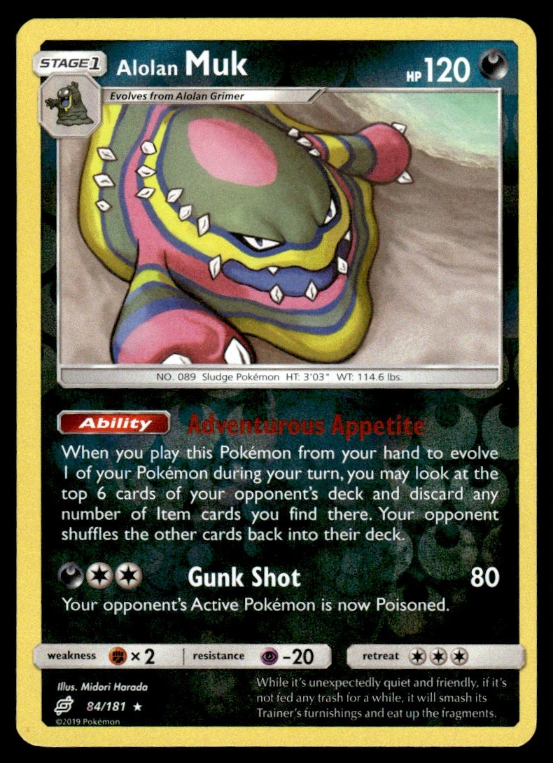 Alolan Muk Reverse Holo #84 2019 Sun & Moon - Team Up Stage 1/Rare