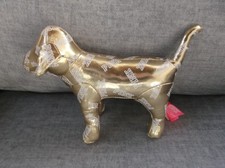 Victoria Secret PINK VS Plush Metallic Gold Dog Stuffed Animal Collectible - NEW