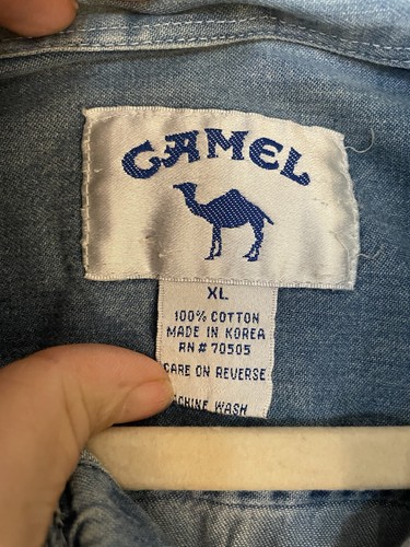 Vintage Men’s XL 52”chest Camel Joe Long Sleeve button up Embroidered Camel Band - Bild 6 von 8