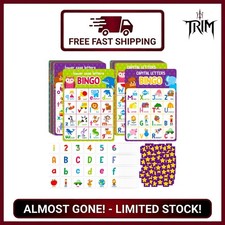 Alphabet  Numbers Bingo Game for Kids 4-8 Classroom  Home 25 Players