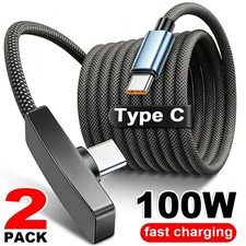 90 Degree Angle USB-C to USB-C Charger Cable Fast Charging Type Sync Cord LOT