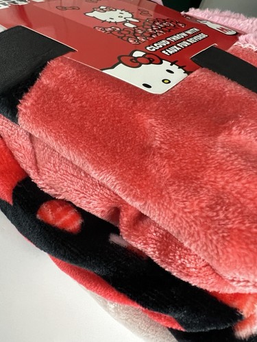 Hello Kitty Throw Country Bows Cloud Faux Fur 50" x 60" Reverse Blanket A61 - Picture 6 of 11