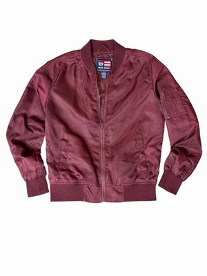 Phat Farm Bomber Jacket Mens S Burgundy Y2K Hip Hop 90s