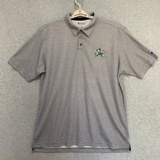 Notre Dame Fighting Irish Champion Mens XL Polo Shirt Gray Embroidered Logo NCAA