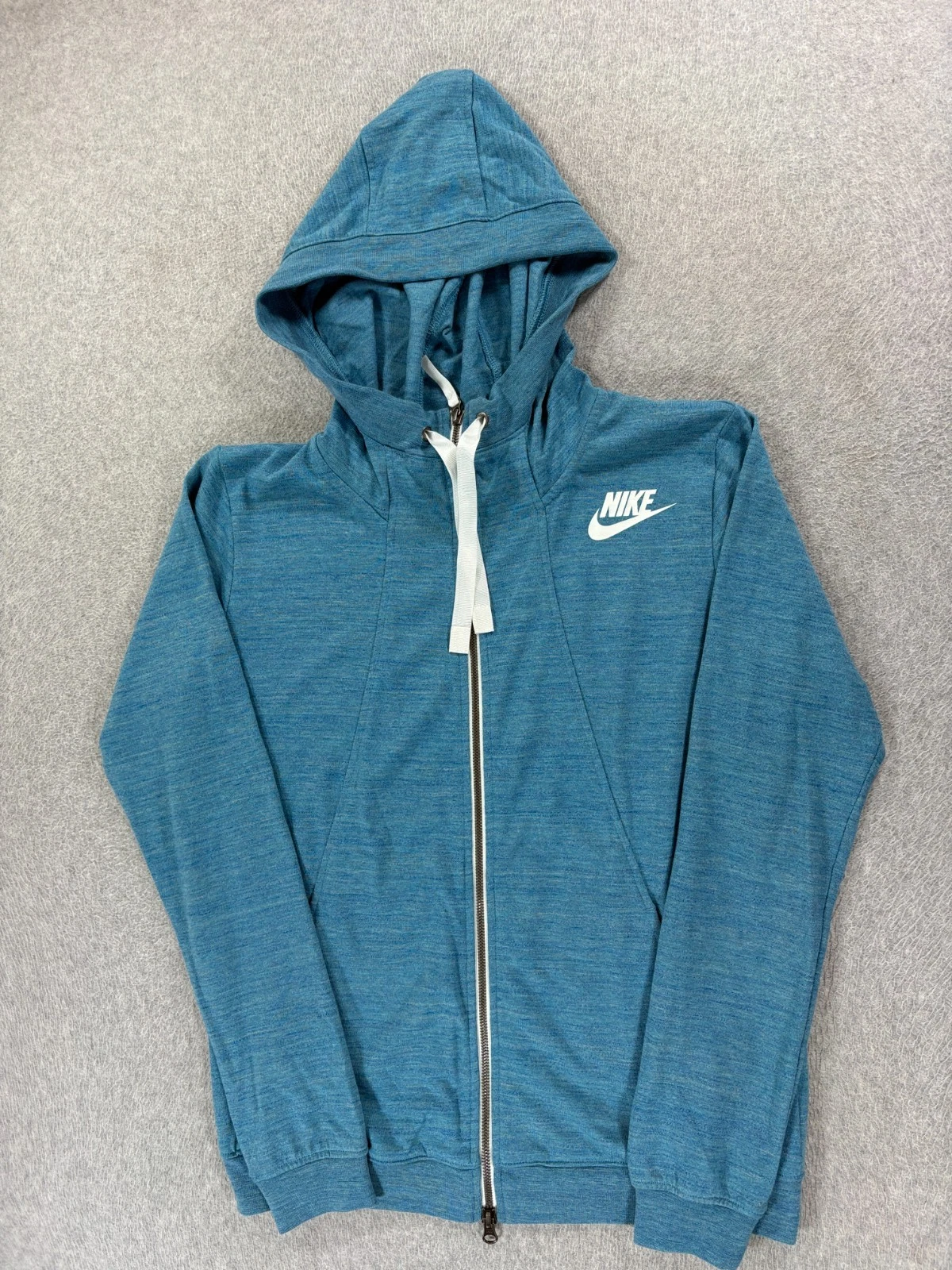 Nike Screened Logo Athletic Fit Hoodie Jacket (Women's Medium) Blue