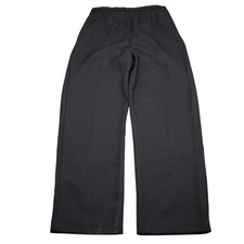 Casual Dress Pants Womens 10 Black Plain Pleated Front Back Zip Straight Leg