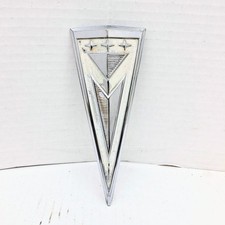 1962-64 Pontiac Trunk Lid Emblem Bonneville Catalina White Chrome Original Oem