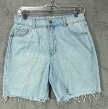 Forever 21 Womens 27 Denim Jean Bermuda Shorts Light Wash Blue Jean Cut Off Rise