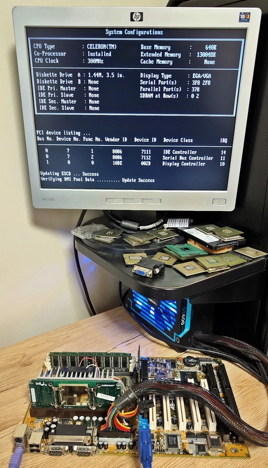 Abit AB-BH6 Slot 1 SDRAM AGP Intel 440BX Retro Vintage Motherboard +CPU +RAM - Image 4 of 4