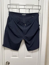 Cool Keep Shorts Stretch Performance 40 Flat Front Mens Navy Blue Golf Walk