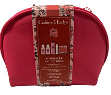 Crabtree  Evelyn ROSEWATER Travel Gift Bag Shower Hand Soap Lotion 6 pc GIFT