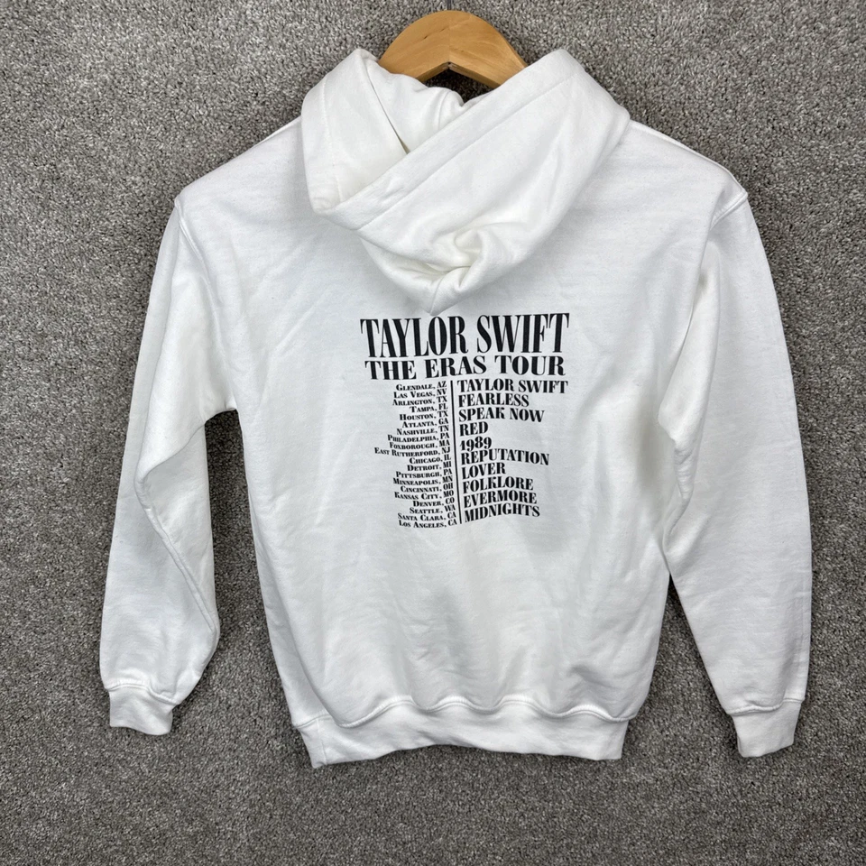 Taylor Swift Eras Tour Juvenil Talla Grande Blanca Sudadera con Capucha Etiqueta Gildan Foto 3 de 4