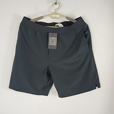New Fabletics Mens The Franchise Shorts Lined Zip Pockets 9" Black Sz XXL 2XL
