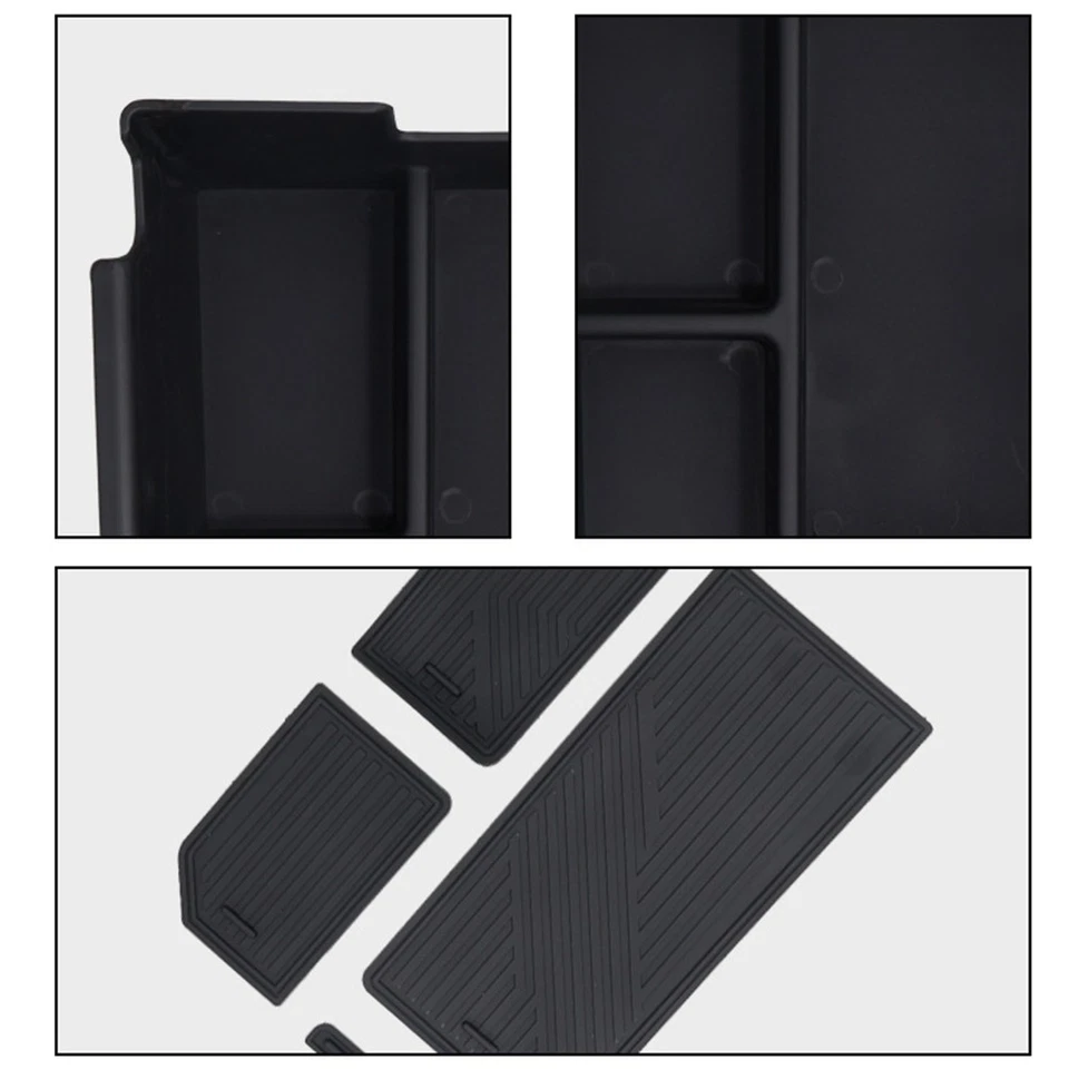 Black ABS Central Armrest Storage Box Organizer Tray for BMW X3 2025 LHD - Image 4 of 4