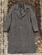 Prada Milano Overcoat Brown Tweed Structured ...
