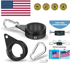 1.25" Flag Pole Rings, Flagpole Rings Aluminum Alloy 360° Rotating Anti Wrap ...
