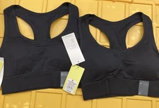2! Womens All in Motion Medium Support Seamless Racerback Sports Bra Black Sz M