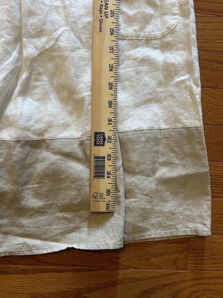 J Jill Love Linen Dress Women’s Size M Sleeveless White Tan Pockets 100