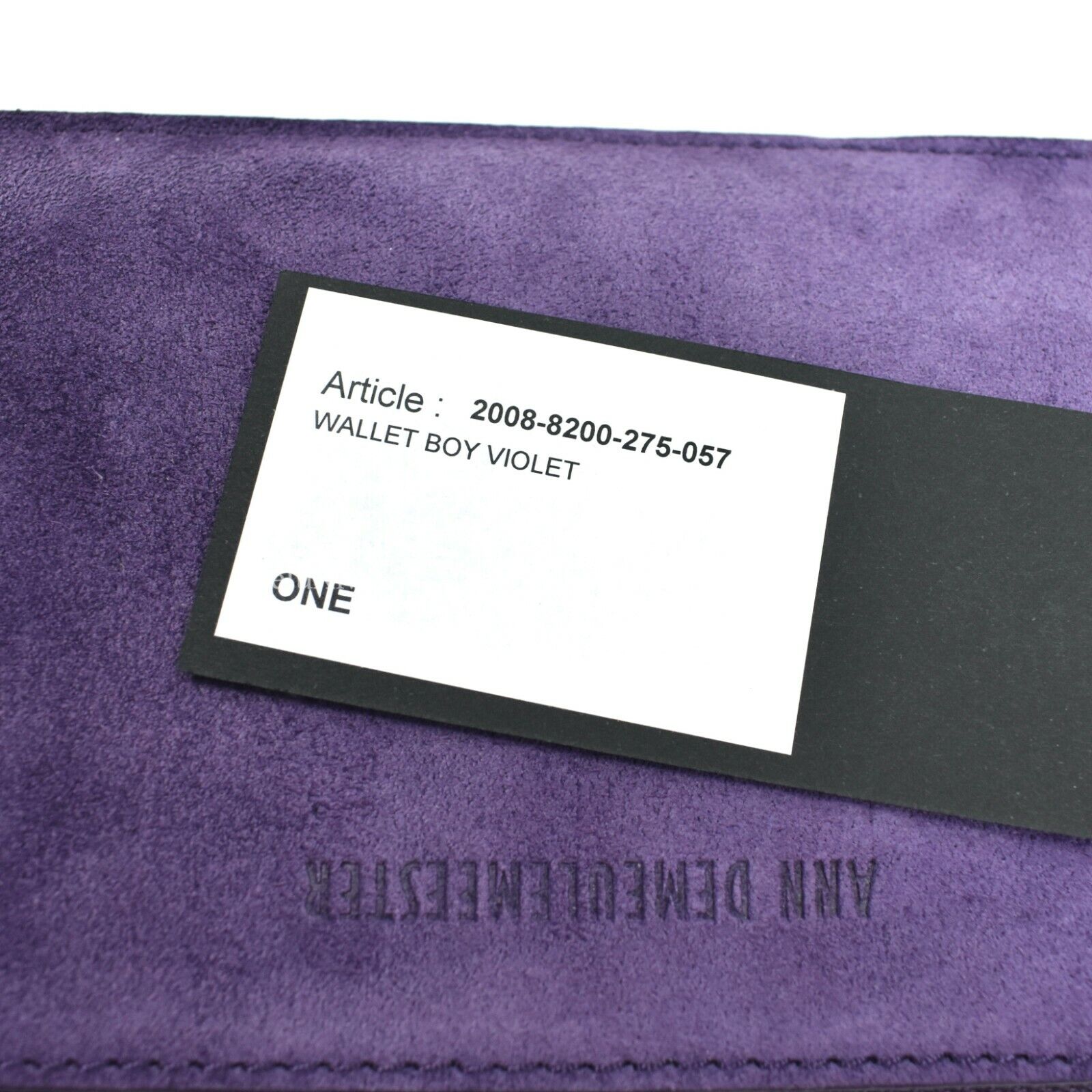 NWT $350 Ann Demeulemeester Purple Suede Zip Pouch Wallet AUTHENTIC