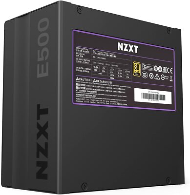 NZXT E500 500-Watt ATX Power Supply PSU Fully Modular 80 Plus Gold No Cables