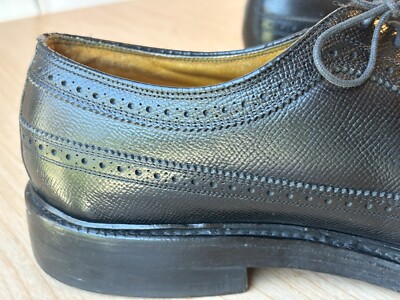 FLORSHEIM IMPERIAL 92604 Kenmoor Gunboat Vintage Black Wing Tip Shoes Size 9.5 D s-l400.jpg main image 2