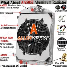 4 Row Aluminum Radiator Shroud Fan Fit 1930-31 Ford Model A Ford V8 Conversion