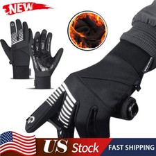 Mens Winter Gloves Touch Screen Warm Gloves Full Finger Windproof Thermal Gloves
