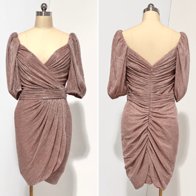 Jonathan Simkhai Shimmer Nina Plisse Mini Dress Sz 6 Fairy Coquette Ballet Party