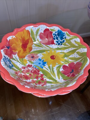 Pioneer Woman Melamine Dip/Salad Bowls (Set of 2) Pink Country Floral