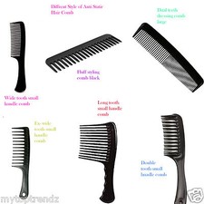 Rake Comb Styling Detangling & Shampoo  Handle Jumbo Hair Combs Various Style