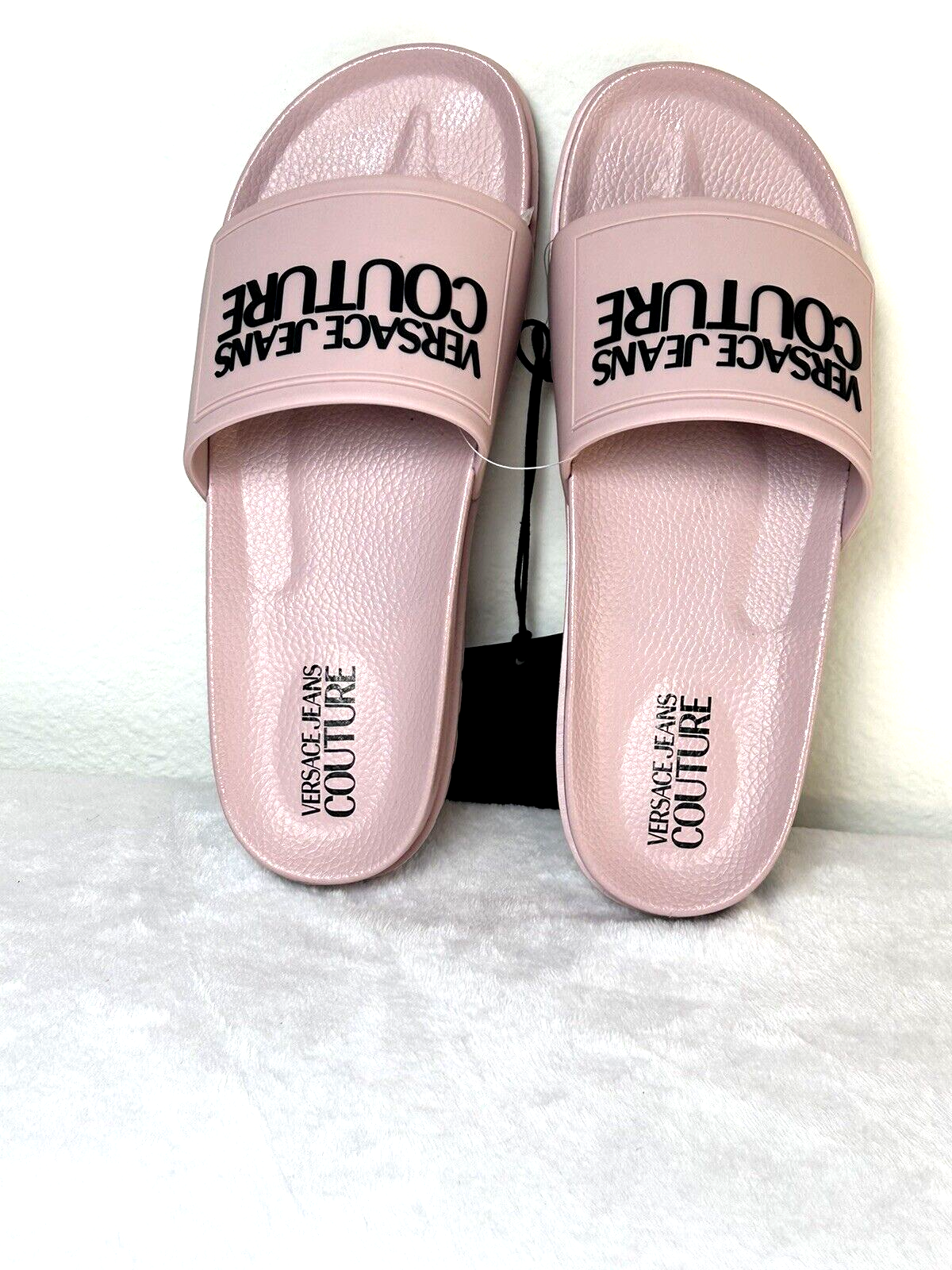 Women Versace Jeans Couture Logo Rubber Slides Pink/Blk Size 41 (US 11) New  Auth | eBay