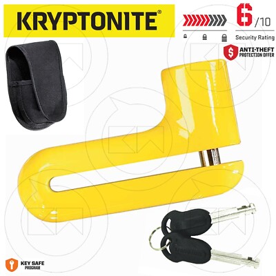 KRIPTONITE KRYPTOLOK 10S GIALLO BLOCCADISCO UNIVERSALE MOTO SCOOTER - Foto 10
