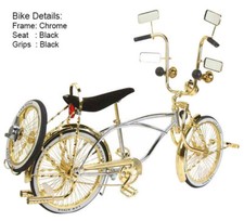 New 20 Vintage Lowrider 72 Spoke Steel Bicycle 545-3 In Goldchrome.