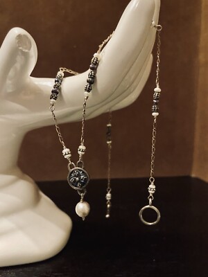 Mignon Faget 925 Sterling Silber Renaissance Perle Rosette Medaillon Halskette