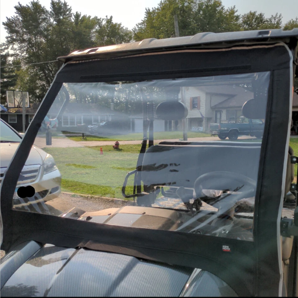 UTV Front Window Shield Soft Windshield for Kawasaki Mule 600 /610 4x4 2015-2019 - Image 2 of 4