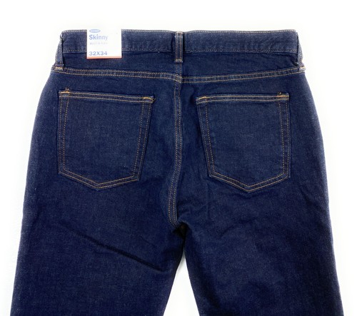 Jeans uomo Old Navy skinny integrato flex lavaggio scuro denim blu 32x34 nuovi con etichette - Foto 5 di 13
