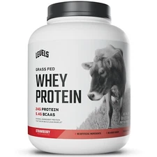 Levels Grass Fed Whey Protein Powder, 24G of Protein, Strawberry 5LBS