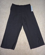 NWT $168 Nordstrom Classiques Entier Black Wide Leg Cropped Pants/Culottes 10
